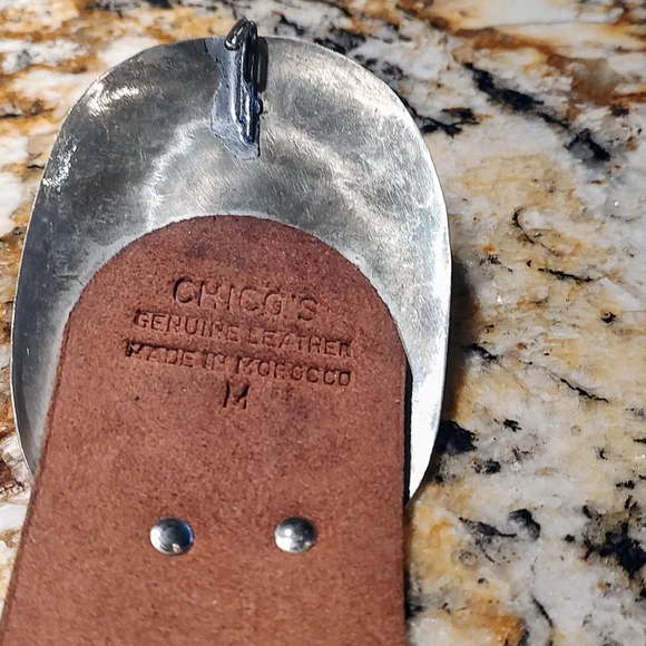 Chico's Brown Leather Belt with Silver-Tone Conchos - Picture 8 of 14